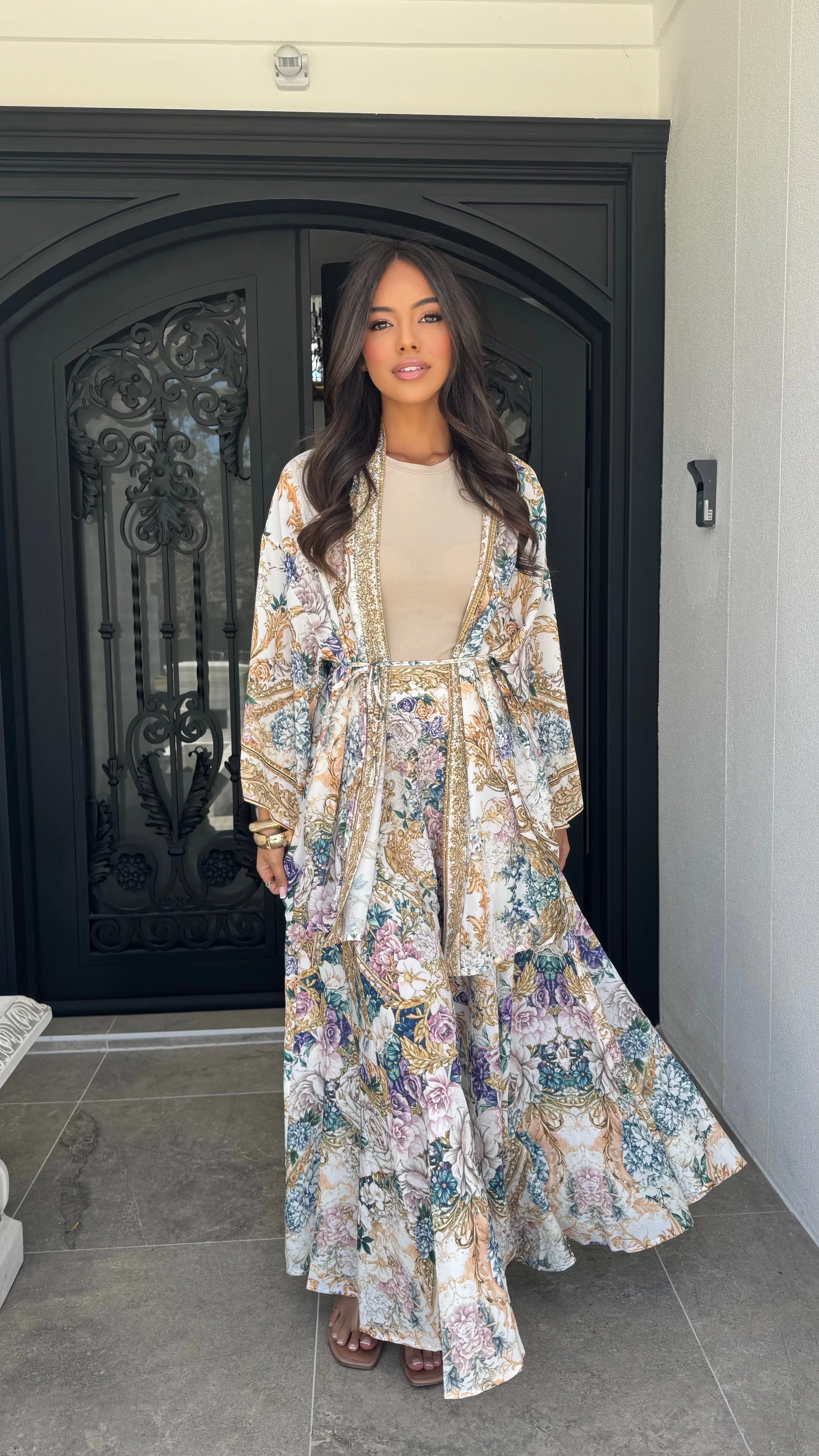 Garden embellished skirt