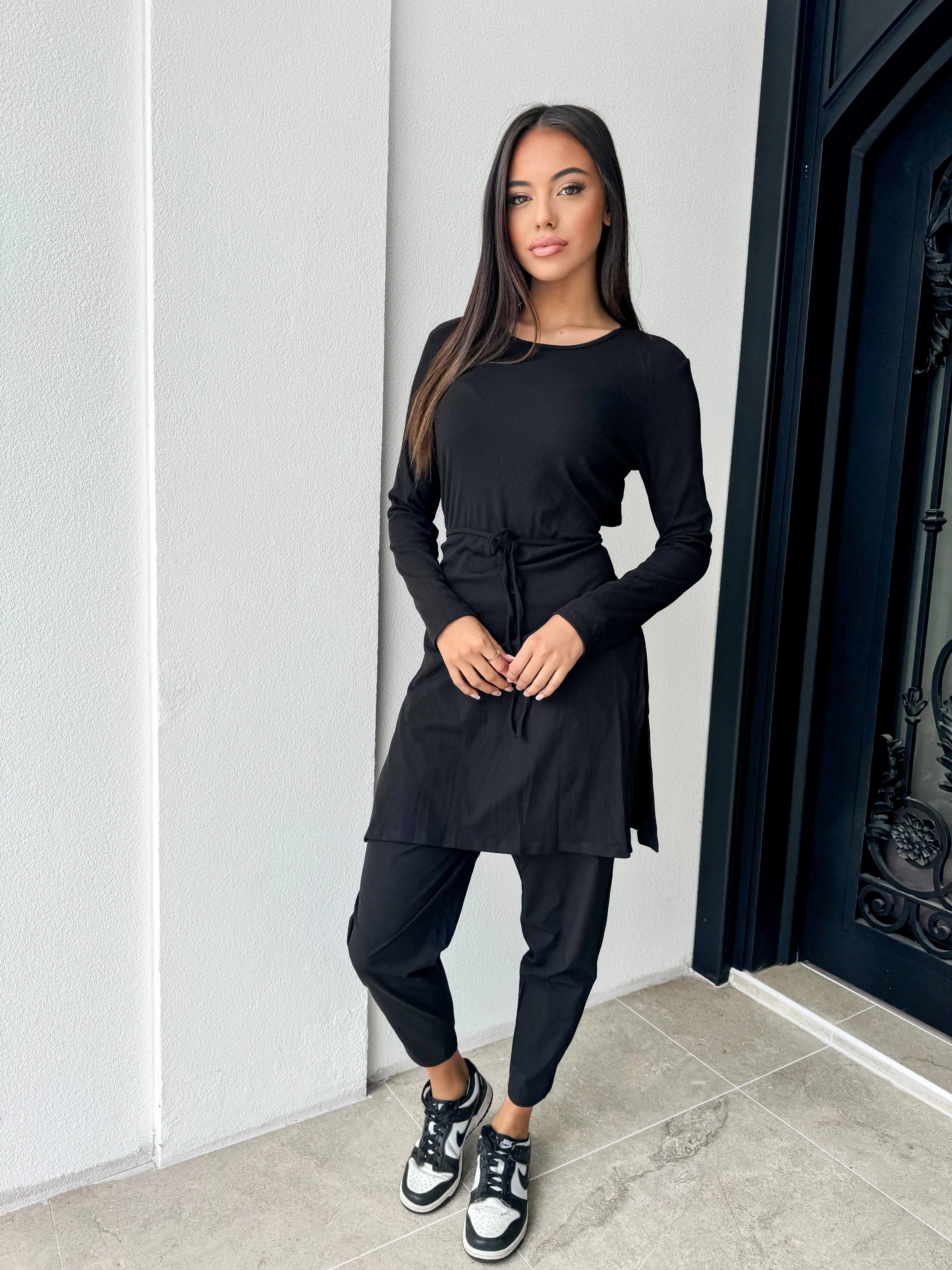 Ribbed split tunic