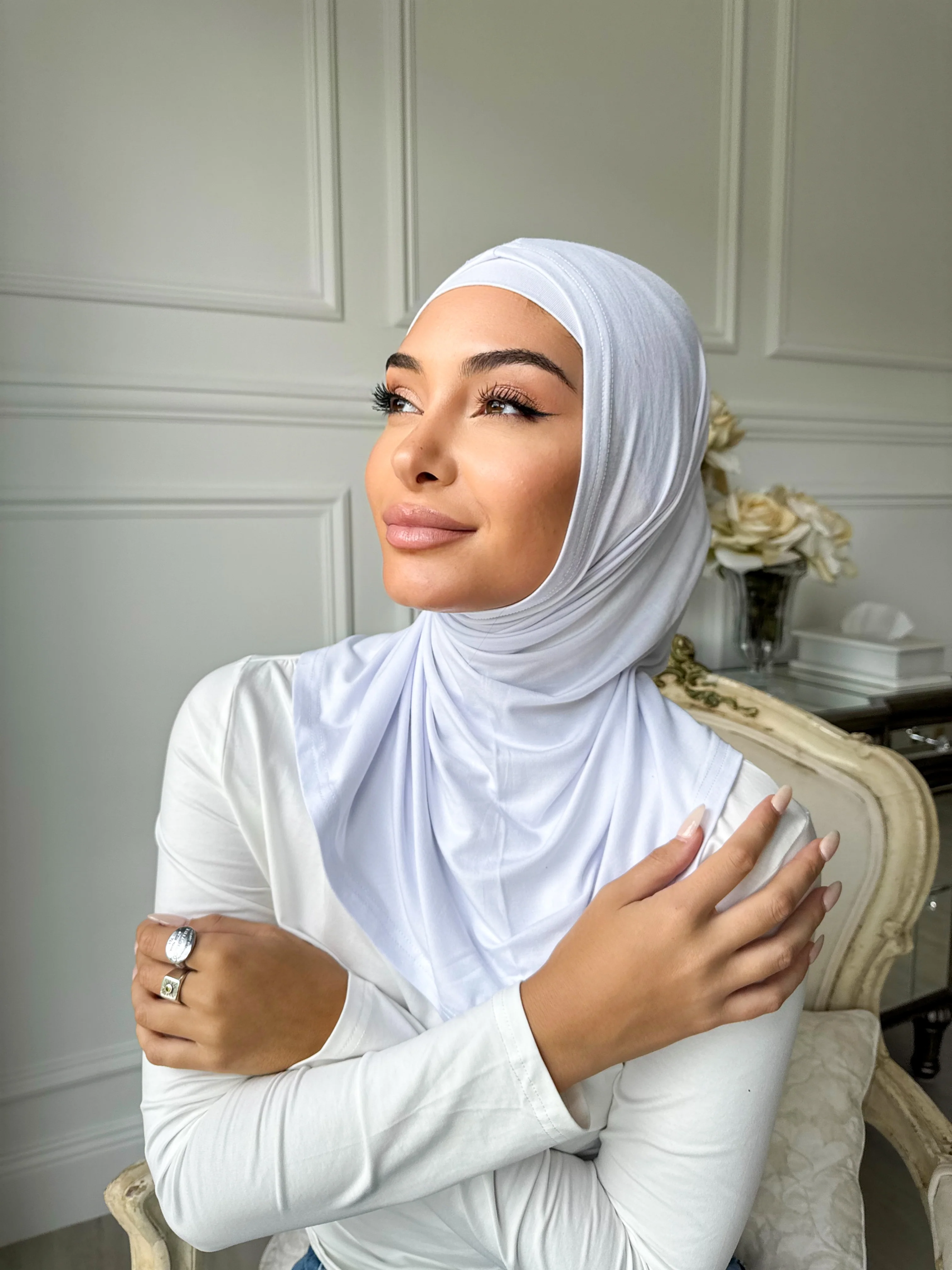 White Slip On Hijab - Image 2