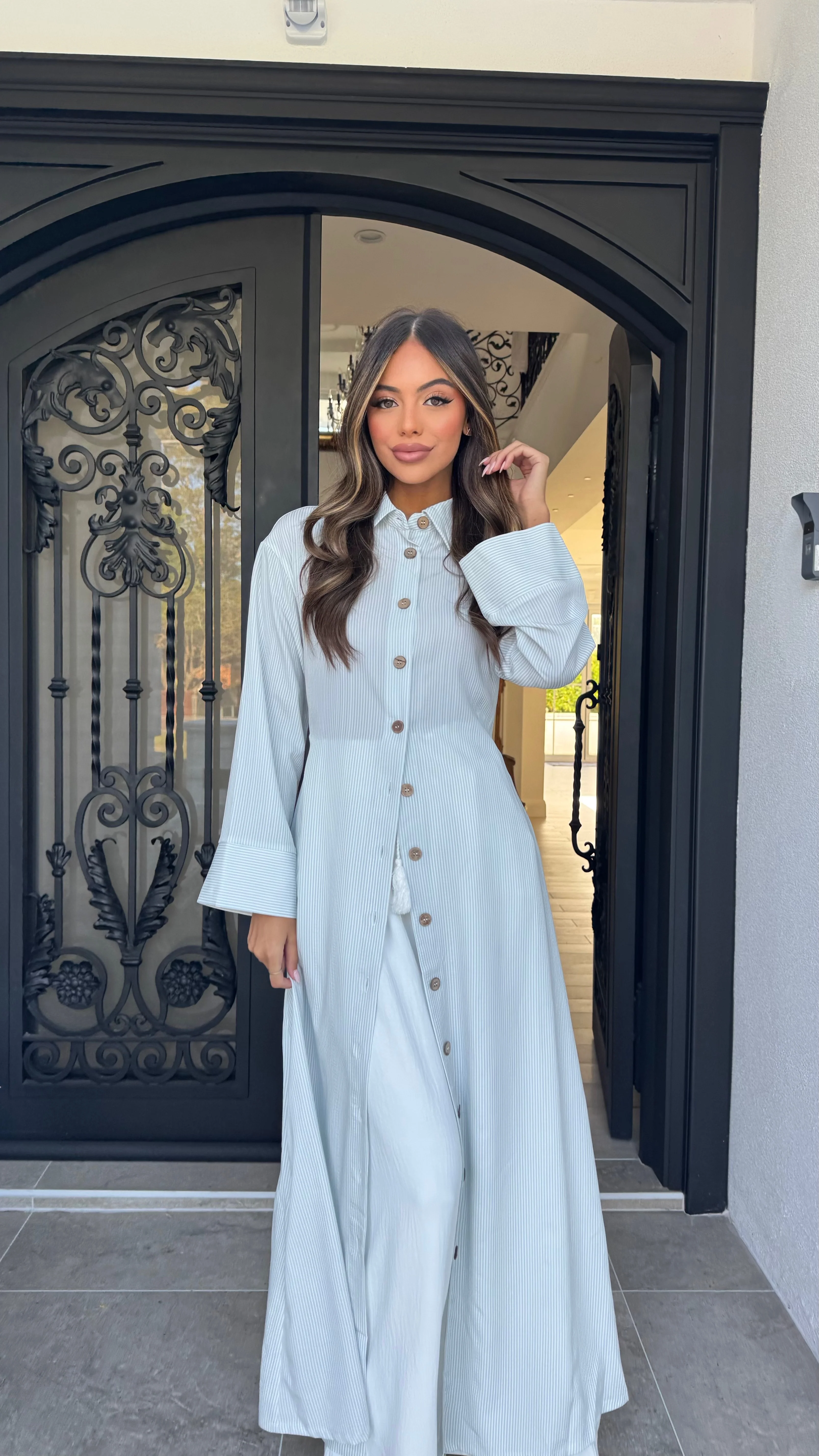 Wide sleeve stripe maxi - Image 3