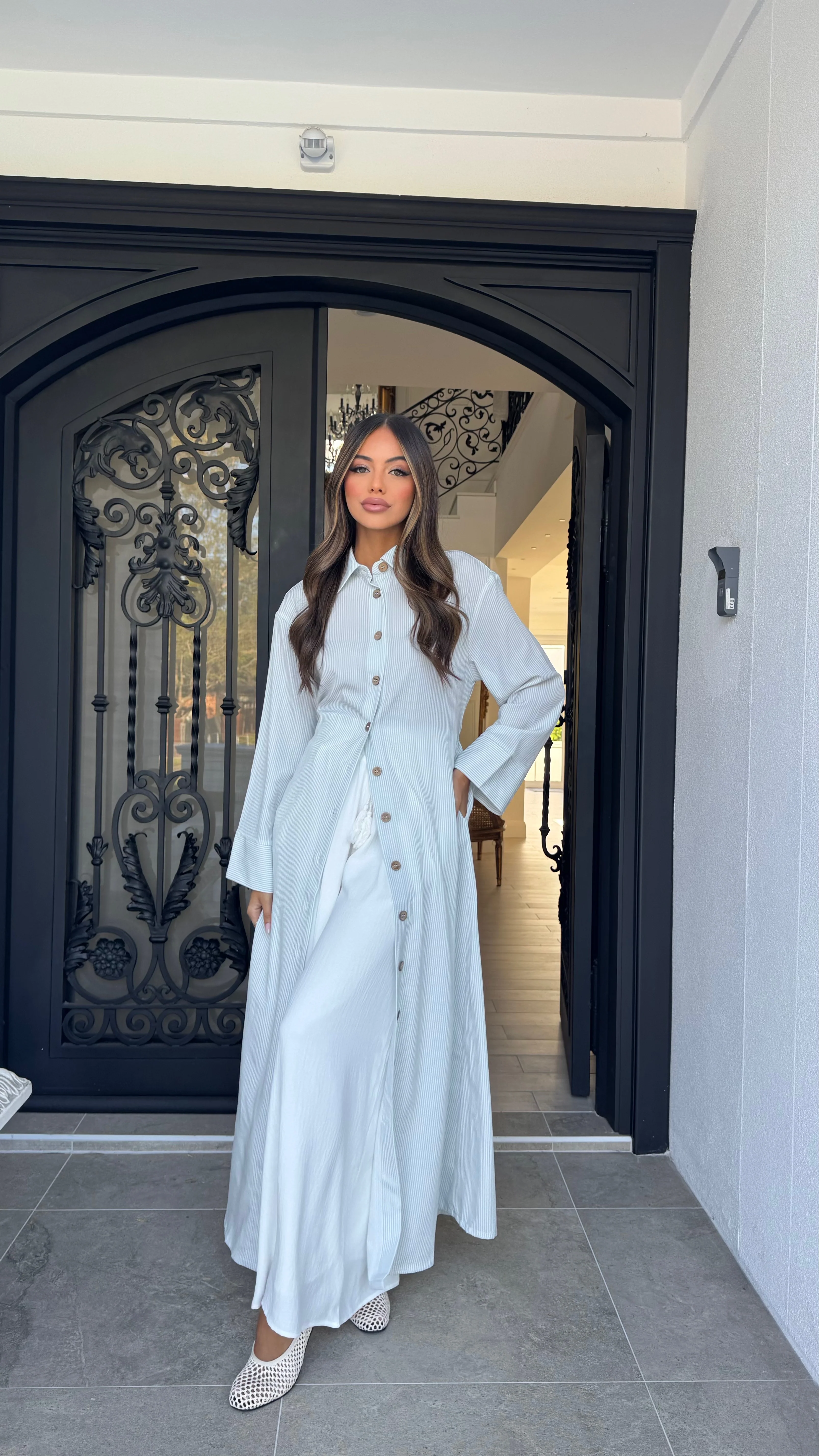Wide sleeve stripe maxi - Image 8